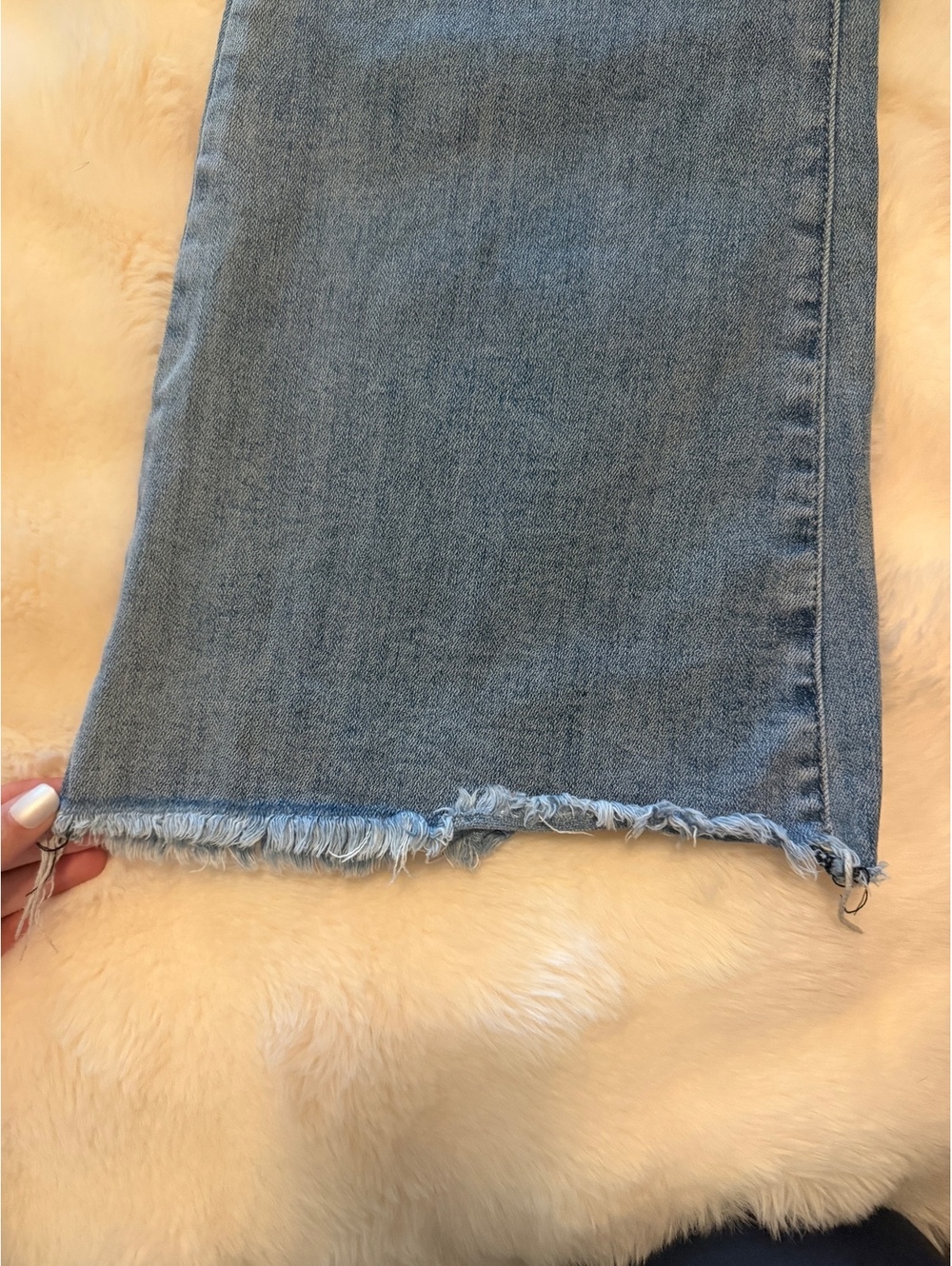 Risen Women's 3XL Light Blue Distressed Flared Jeans - Picture 2 of 8